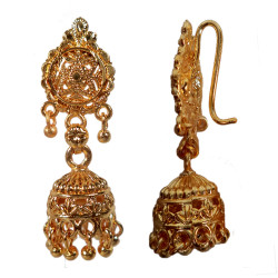 Novelika Latest Stylish Golden Tone Beautiful Traditional Jhumka Earring set for Women Girls - ER6004