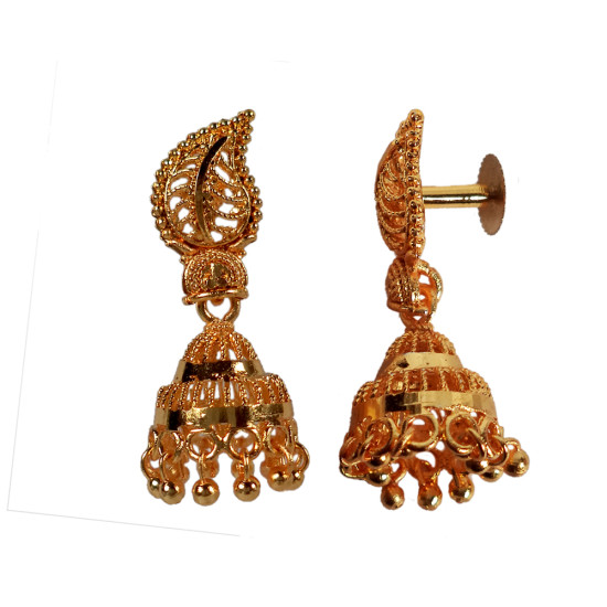 Novelika Latest Stylish Golden Tone Traditional Jhumka Earring set for Women Girls - ER6005