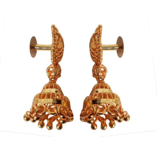 Novelika Latest Stylish Golden Tone Traditional Jhumka Earring set for Women Girls - ER6005