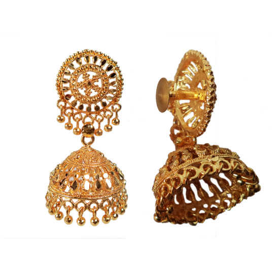 Novelika Latest Stylish Golden Tone Beautiful Traditional Jhumka Earring set for Women Girls - ER6006 Novelika Latest Stylish Golden Tone Beautiful Traditional Jhumka Earring set for Women Girls - ER6006