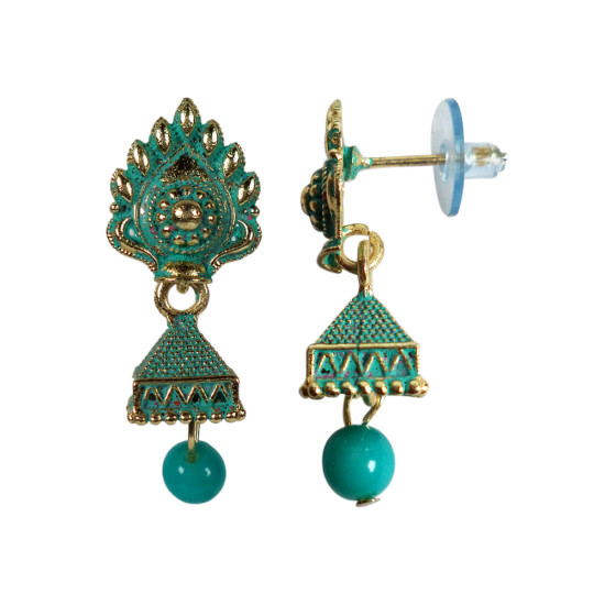 Novelika Latest Stylish Golden Tone Traditional Jhumka Earring set for Women Girls - ER7008