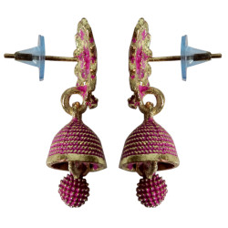 Novelika Latest Stylish Pink Color Traditional Jhumka Earring set for Women Girls - ER9004