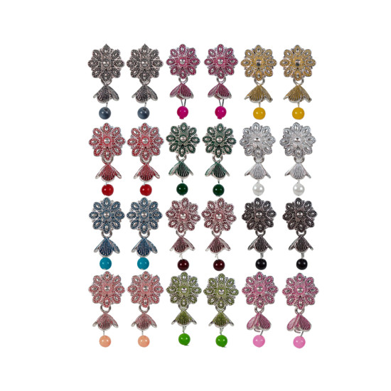 Novelika Latest Stylish Traditional Earring for Women Girls Set Of 12 - ER110027
