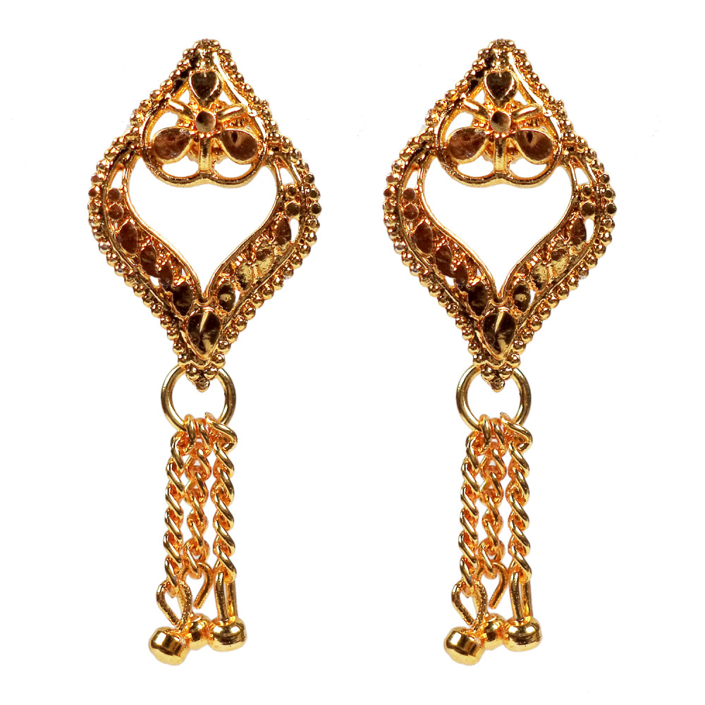 Novelika Latest Stylish Golden Tone Traditional Chandelier Earring set for Women Girls - ER1006