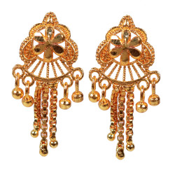 Novelika Latest Stylish Golden Tone Traditional Chandelier Earring set for Women Girls - ER1009