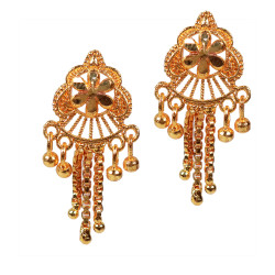 Novelika Latest Stylish Golden Tone Traditional Chandelier Earring set for Women Girls - ER1009