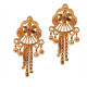 Novelika Latest Stylish Golden Tone Traditional Chandelier Earring set for Women Girls - ER1009