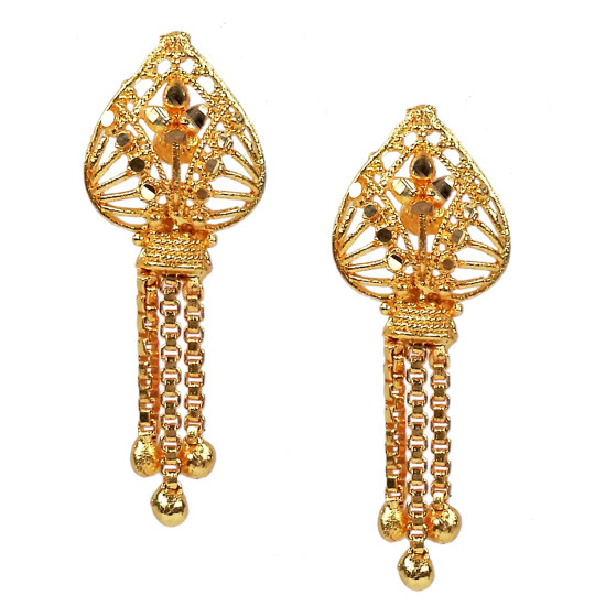 Novelika Latest Stylish Golden Tone Traditional Chandelier Earring set for Women Girls - ER1010