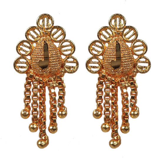 Novelika Latest Stylish Golden Tone Traditional Chandelier Earring set for Women Girls - ER1011