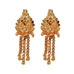 Novelika Latest Stylish Golden Tone Traditional Chandelier Earring set for Women Girls - ER1013