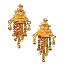 Novelika Latest Stylish Golden Tone Traditional Chandelier Earring set for Women Girls - ER1014