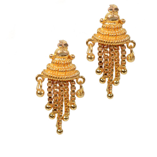 Novelika Latest Stylish Golden Tone Traditional Chandelier Earring set for Women Girls - ER1014