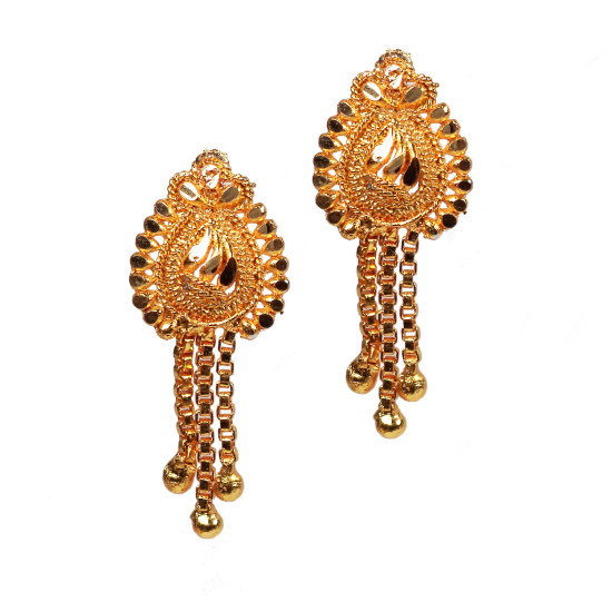 Novelika Latest Stylish Golden Tone Traditional Chandelier Earring set for Women Girls - ER1015