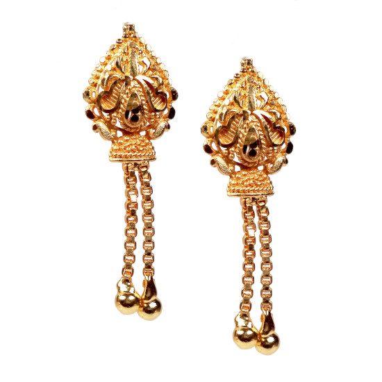 Novelika Latest Stylish Golden Tone Traditional Chandelier Earring set for Women Girls - ER1016