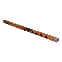 Novelika Scale A# Natural Polished Bamboo Flute Bansuri A # Professional Flute - 13 Inch