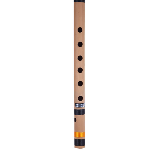 Novelika Scale F# Natural Polished Bamboo Flute Bansuri F # Professional Flute - 19 Inch