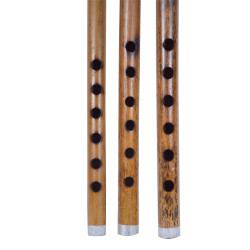 Novelika Scale G# Natural Polished Bamboo Flute Bansuri G # Professional Flute Set Of 3 