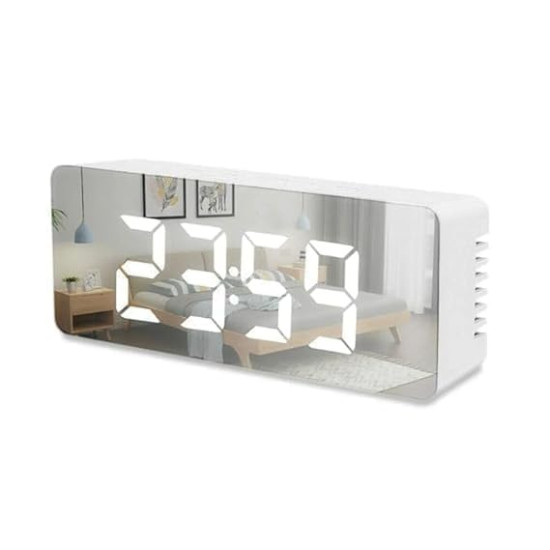  Novelika Digital Alarm Clock Table Clock for Students, Heavy Sleepers, Bedroom, Office, Corporate | Mini Alarm Clock with Loud Sound, Automatic Sensor, Date & Temperature set of 1