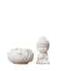 Novelika Lotus Baby Buddha Statue with Holy Mala | Peaceful White Buddha Monk Idol for Home Decor, Office Desk & Car Dashboard | Spiritual Gift Item – Pack of 1