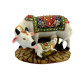 Novelika Decorative Marble Kamdhenu Cow and Calf Big Handcrafted Statue, 6-inch, Multicolour (Pack of 1) (1)