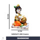 Novelika Krishna Makhan Chor Statue Figurine Showpiece for Home Temple, Living Room & Pooja Decor | Lord Krishna Idol Showpiece for Housewarming Gift for Janmashtmi (White Marble Finish) set of 1