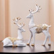 Novelika Creative Resin Golden and White Reindeer Sculptures | Beautiful Home Decor Handicraft Resin | Elevates The Energy of Your Room (Pack of 2, White and Golden) set of 1