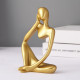 Novelika Decorative Abstract Thinker Men Statue Set of 3 Modern Art Showpiece Sculpture(Fantasy,Gold,13CmX6Cm) Decoration Items for Home Decor Living Room Bedroom Bookshelf Table Office-Resin set of 1