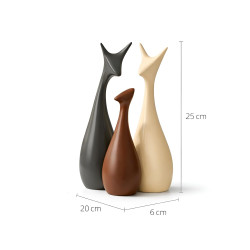 Novelika Home Decor Lucky Deer Family Matte Finish Ceramic Figures - (Set of 3, Matte Brown) setof 3