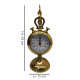  Novelika  Brass Gold Finish Table Clock for Home Decor Showpiece Decorative Watch Statue Gift for Decoration Hand Made Handcrafted Artifact for Shelf Antique Gifting (Peacock Watch) set of 1