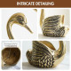  Novelika Aluminium Pair of Swans for Good Luck | Feng Shui Love Gifts Candle Holder for Home Decor Living Room | Showpiece Wedding Gift for Valentine's Day for Couple (Candles not Included) Gold 