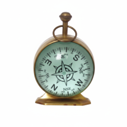 NOVELIKA - Brass Table Clock Solid Brass Office/Hotel/Motel Décor with Convex Glass Face