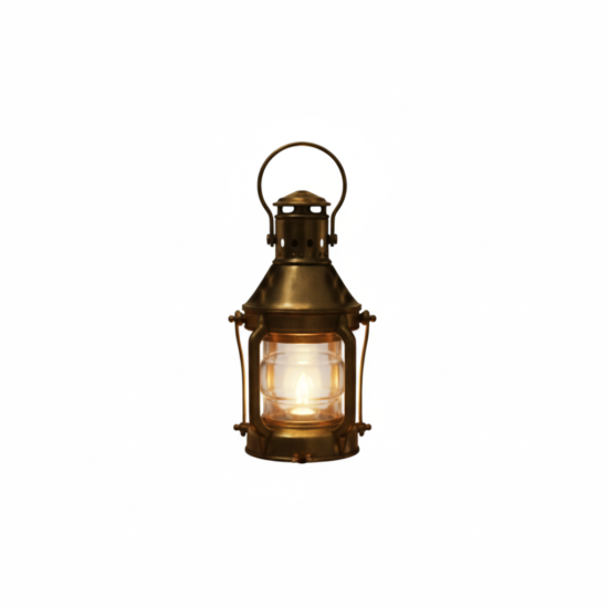 NOVELIKA -Nautical Marine Brass Boat Light or Ship Antique Brass Anchor Oil Lantern Lamp  (Set of 1)