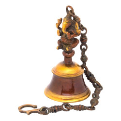 Novelika Brass Ganesha Wall Hanging Bell with Chain for Mandir Puja Pooja Temple Room Ganpati Idol Murti for Home Decoration Novelika Brass Ganesha Wall Hanging Bell with Chain for Mandir Puja Pooja Temple Room Ganpati Idol Murti for Home Decoration