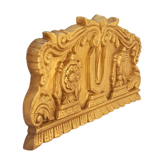 Novelika Brass Wall Hanging Idol Showpiece Shri Tirupati Balaji Shankha Chakra Tilak namalu Hanging Door Decoration Novelika Brass Wall Hanging Idol Showpiece Shri Tirupati Balaji Shankha Chakra Tilak namalu Hanging Door Decoration