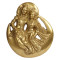 Novelika Brass Shiv Parvati Sitting on Moon Wall | Door Hanging for Home Decor Puja