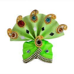 Novelika Laddu Gopal Mukut Beautiful Colorful Flower Pagdi of Ladoo Gopal Ji Set of 6 (LGM001)