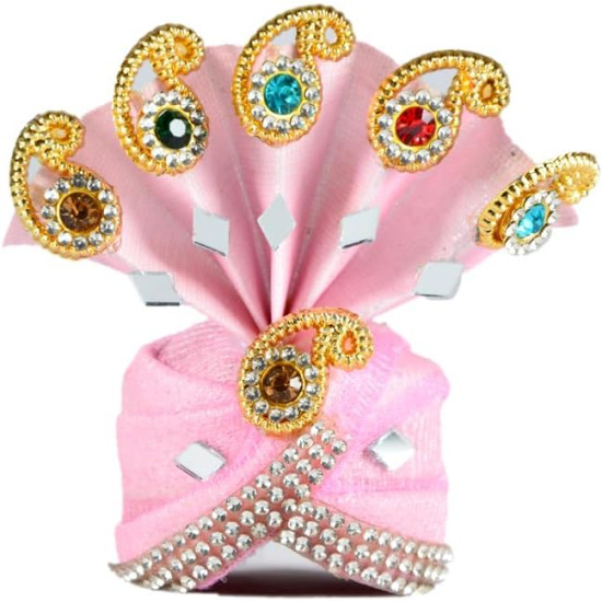 Novelika Laddu Gopal Mukut Beautiful Colorful Flower Pagdi of Ladoo Gopal Ji Set of 6 (LGM001)