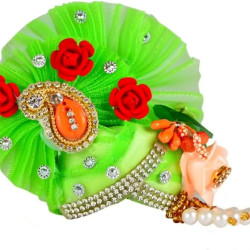 Novelika Laddu Gopal Mukut Beautiful Colorful Flower Pagdi of Ladoo Gopal Ji Set of 6 (LGM003)