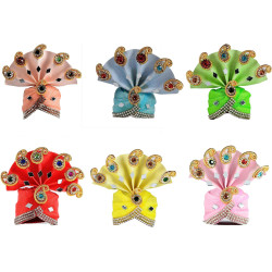 Novelika Laddu Gopal Mukut Beautiful Colorful Flower Pagdi of Ladoo Gopal Ji Set of 6 (LGM001)