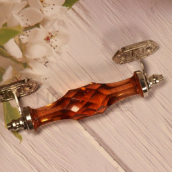 Door Handle Cut Crystal Brown Color Drawer, Cabinet, Cupboard, Wardrobe Interior