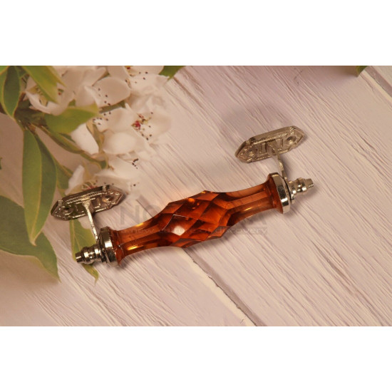 Door Handle Cut Crystal Brown Color Drawer, Cabinet, Cupboard, Wardrobe Interior
