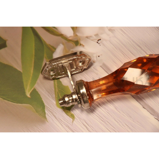 Door Handle Cut Crystal Brown Color Drawer, Cabinet, Cupboard, Wardrobe Interior