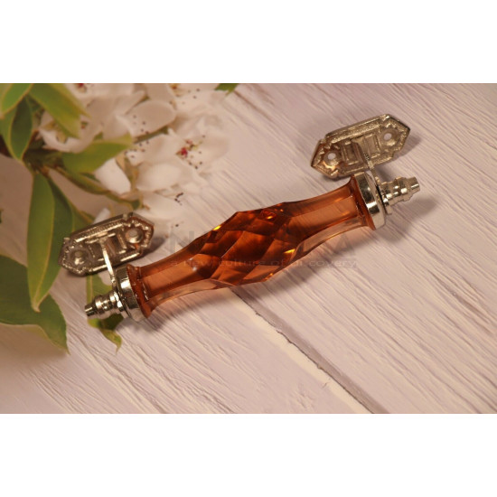 Door Handle Cut Crystal Brown Color Drawer, Cabinet, Cupboard, Wardrobe Interior