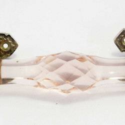 Door Handle Chrome Fitting Unique Designed Cut Glass Coral Color Crystal Door Handle