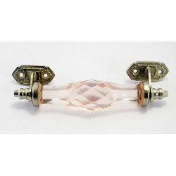 Door Handle Chrome Fitting Unique Designed Cut Glass Coral Color Crystal Door Handle