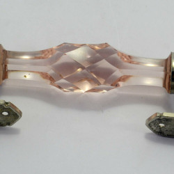 Door Handle Chrome Fitting Unique Designed Cut Glass Coral Color Crystal Door Handle