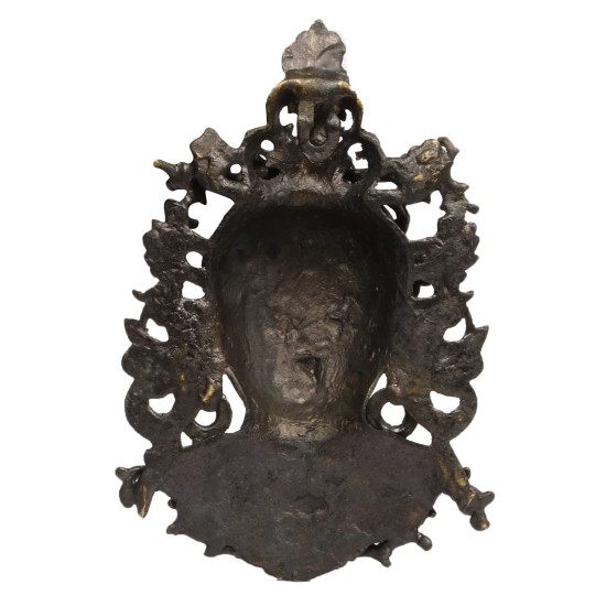 Novelika Brass Tara Face Tibetan Buddha Idol/Deity Mask Wall Hanging Showpiece