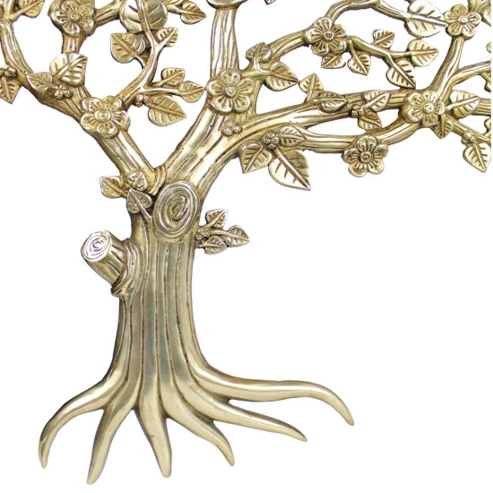 Novelika Brass Wall Hanging Tree Traditional Decorative Decor Sucess Vastu Fengshui Showpieces for Home Office 