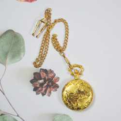 Novelika Beautiful Gold Color Horse Design Brass Pocket Watch for Gift and Home Decor (1880045) 