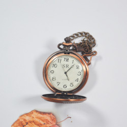 Novelika Beautiful Brown Color Flower Design Analog Brass Pocket Watch for Gift and  Home Decor ( 1880046 )